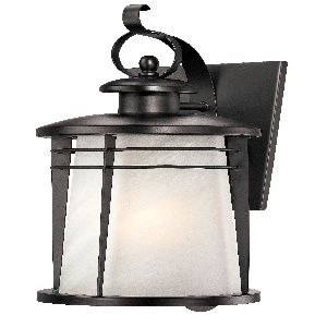 Westinghouse Lighting-6674200-Senecaville - One Light Wall Mount   Weathered Bronze Finish with White Alabaster Glass