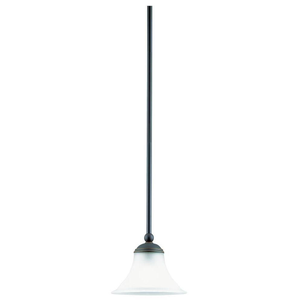 Westinghouse Lighting-6701700-Abington - One Light Mini Pendant   Weathered Bronze Finish with Frosted Glass