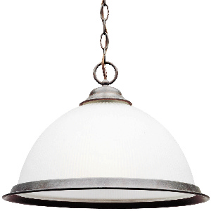 Westinghouse Lighting-6714300-One Light Pendant   Sienna Finish with Frosted Ribbed Glass