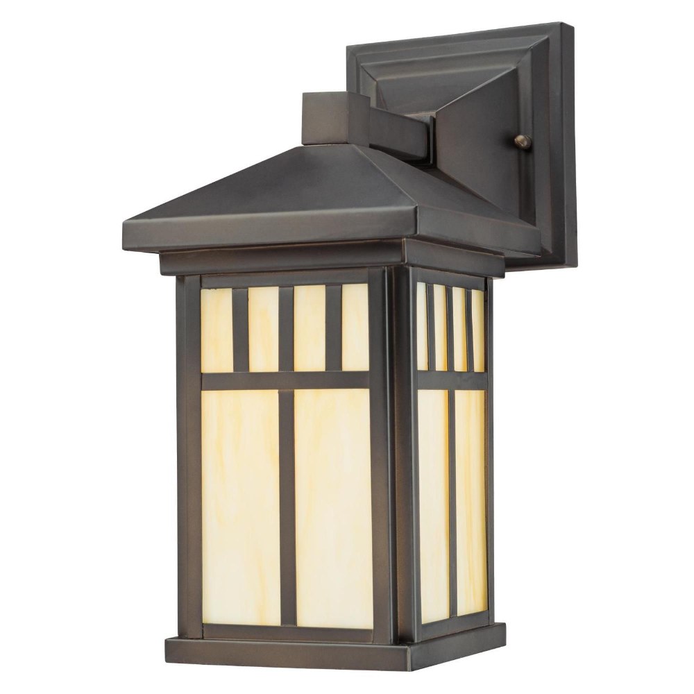 Westinghouse Lighting-6732800-Burnham - One Light Outdoor Wall Lantern   Oil Rubbed Bronze Finish with Honey Art Glass