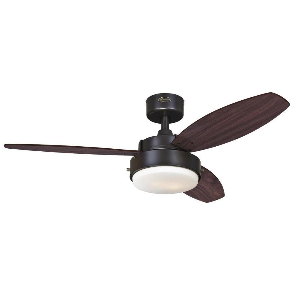 Westinghouse Lighting-7222500-Alloy - 42 Inch Ceiling Fan with Light Kit   Oil Rubbed Bronze Finish with Walnut Blade Finish with Opal Frosted Glass