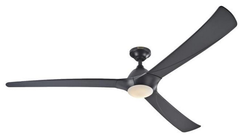 Westinghouse Lighting-7204200-Techno II - 72 Inch Ceiling Fan with Light Kit   Black Finish with Black Blade Finish with Opal Frosted Glass