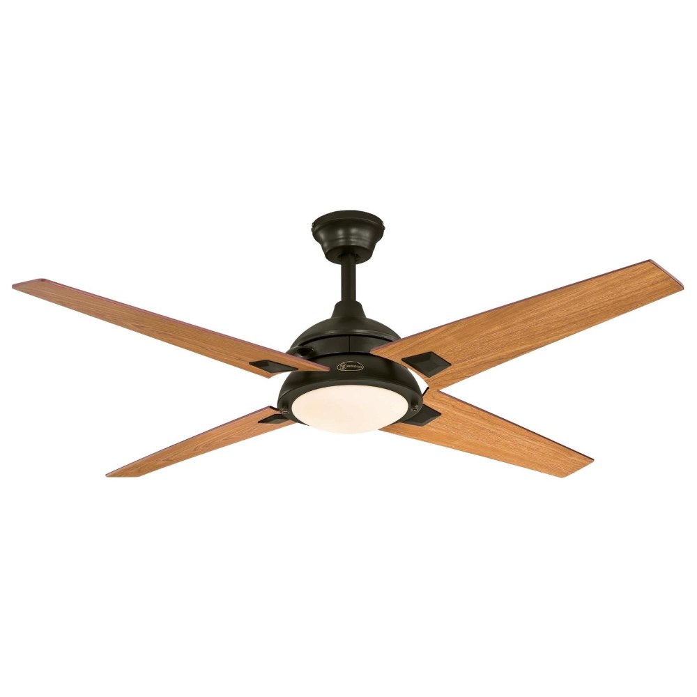 Westinghouse Lighting-7207400-Desoto - 52 Inch Ceiling Fan with Light Kit   Oil Rubbed Bronze Finish with Mahogany Blade Finish with Opal Frosted Glass