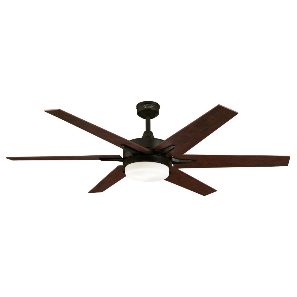 Westinghouse Lighting-7207800-Cayuga - 60 Inch Ceiling Fan with Light Kit   Oil Rubbed Bronze Finish with Applewood/Cherry Blade Finish with Opal Frosted Glass