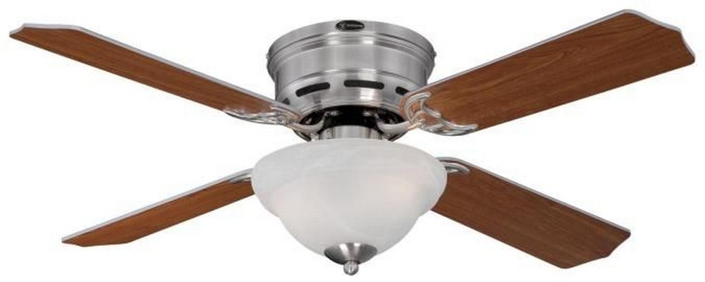 Westinghouse Lighting-7230400-Hadley - 42 Inch Ceiling Fan with Light Kit   Brushed Nickel Finish with Dark Cherry/Rosewood Blade Finish with White Alabaster Glass