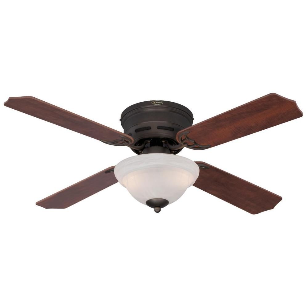 Westinghouse Lighting-7230500-Hadley - 42 Inch Ceiling Fan with Light Kit   Oil Rubbed Bronze Finish with Applewood Blade Finish with White Alabaster Glass