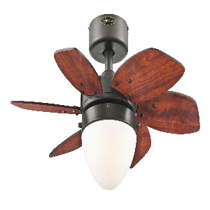 Westinghouse Lighting-7232800-Origami - 24 Inch Ceiling Fan   Espresso Finish with Black/Mahogany Blade Finish with Opal Frosted Glass