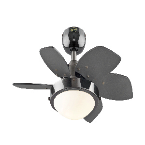 Westinghouse Lighting-7224600-Quince - 24 Inch Ceiling Fan   Gun Metal Finish with Black/Graphite Blade Finish with Opal Frosted Glass