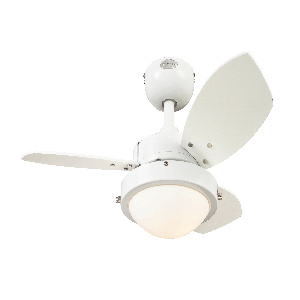 Westinghouse Lighting-7233300-Wengue - 30 Inch Ceiling Fan   White Finish with White/Beech Blade Finish with Opal Frosted Glass