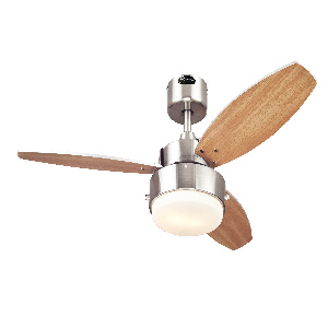 Westinghouse Lighting-7221600-42 Inch Ceiling Fan   Brushed Nickel Finish with Beech/Wengue Blade Finish with Opal Frosted Glass