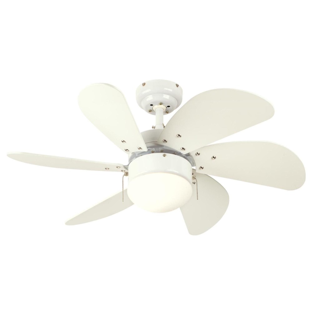 Westinghouse Lighting-7234400-Turbo Swirl - 30 Inch Ceiling Fan with Light Kit   White Finish with White Blade Finish with Opal Frosted Glass