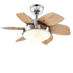 Westinghouse Lighting-7236600-Quince - 24 Inch Ceiling Fan   Chrome Finish with Wengue/Beech Blade Finish with Opal Frosted Glass