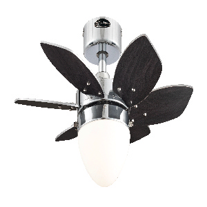 Westinghouse Lighting-7236900-Origami - 24 Inch Ceiling Fan   Chrome Finish with Black Blade Finish with Opal Frosted Glass
