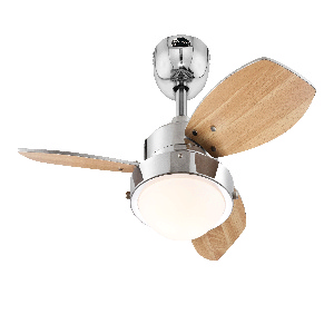 Westinghouse Lighting-7224100-Wengue - 30 Inch Ceiling Fan   Chrome Finish with Wengue/Beech Blade Finish with Opal Frosted Glass