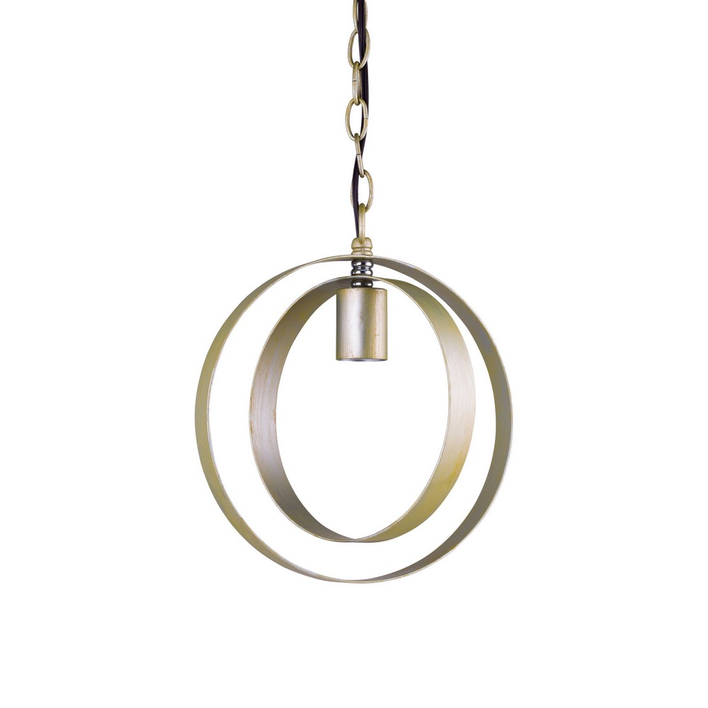 Whitfield Lighting-CH6985-10GL-Amanda - One Light Pendant Gold Leaf  Satin Steel Finish