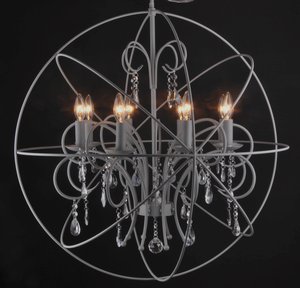 Whitfield Lighting-CH8774-8SRG-Oceane - Eight Light Chandelier   Sand Rock Grey Finish with Clear Crystal