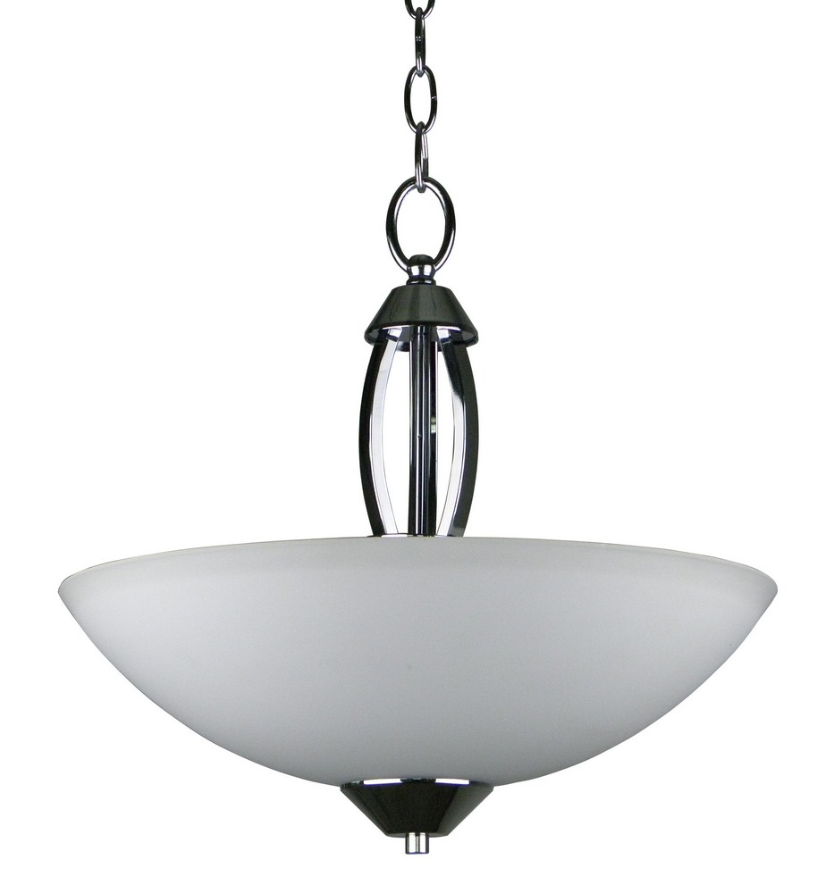 Whitfield Lighting-CHSF179-16CH-Anna - Three Light Chandelier   Chrome Finish with White Glass