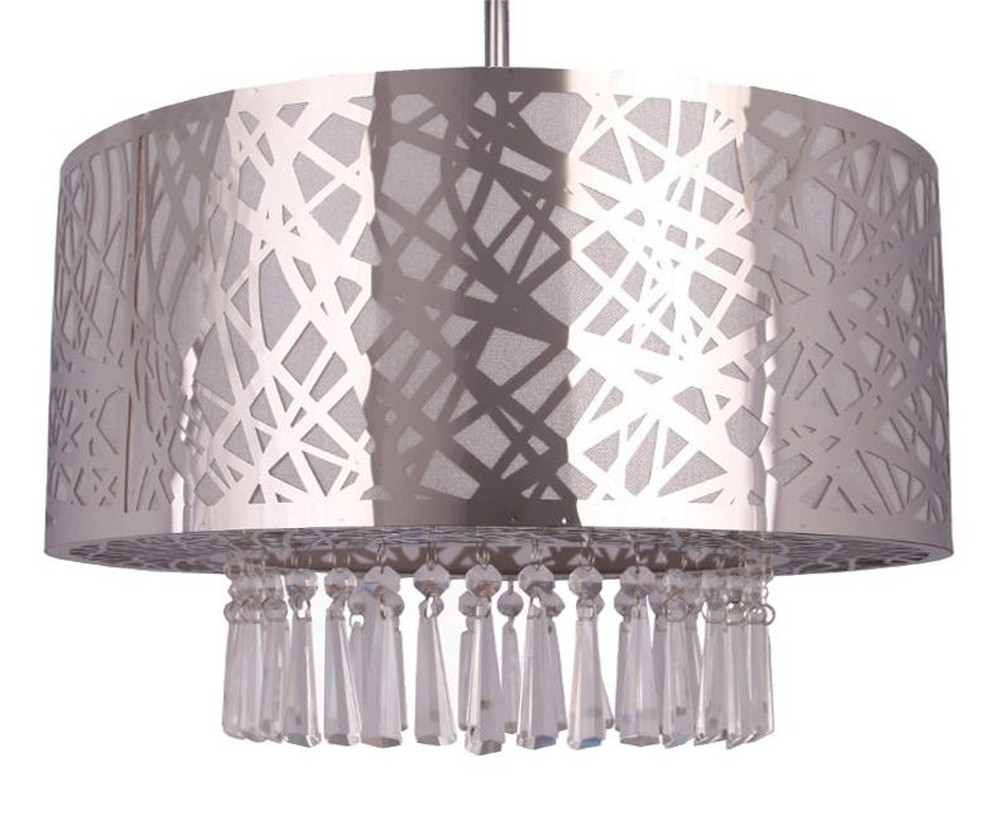 Whitfield Lighting-CHSF2008-20CH-Wynne - 20 Inch Three Light Convertible Chandelier   Chrome Finish with Clear Crystal
