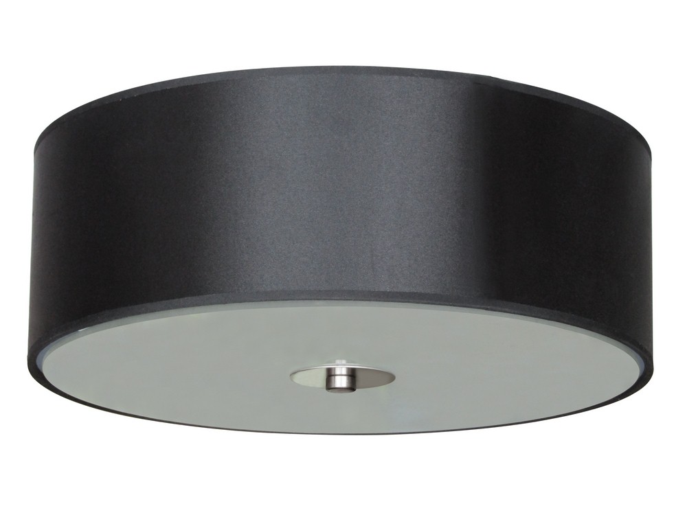 Whitfield Lighting-FM1405-BSSS-Modena - Two Light Flush Mount Satin Steel Black Satin Steel Finish with Starlight Weave Fabric Shade