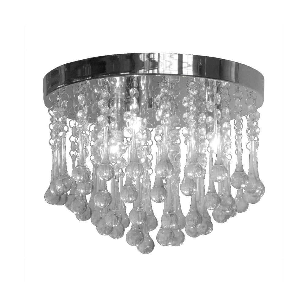Whitfield Lighting-FM735-12CH-Mindy - Two Light Flush Mount   Chrome Finish with Clear Crystal