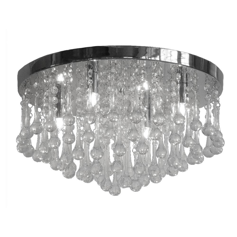 Whitfield Lighting-FM735-16CH-Mindy - Three Light Flush Mount   Chrome Finish with Clear Crystal