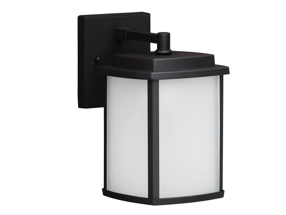 Whitfield Lighting-OWL1302-MBK-Lynda - One Light Outdoor Wall Lantern   Matte Black Finish with Frost Glass