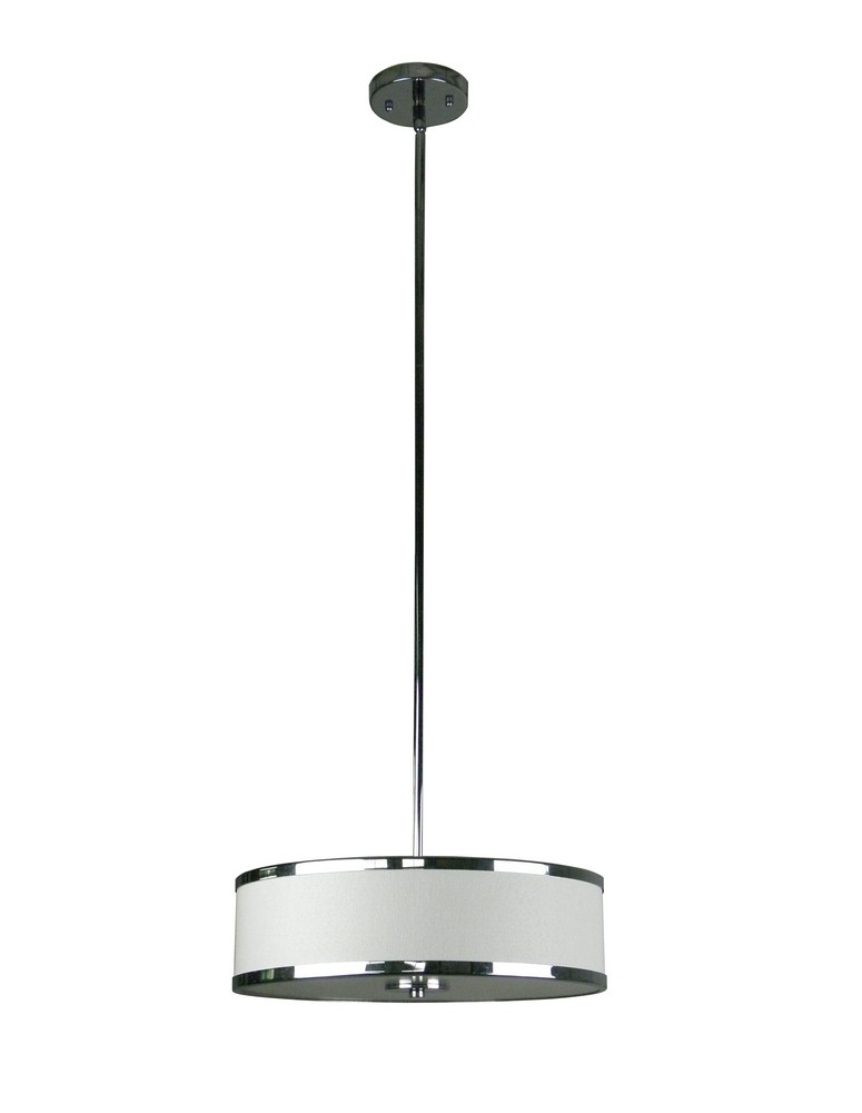 Whitfield Lighting-SH1605-CBCH-Modena - Three Light Chandelier   Chrome Finish with Creme Bruler Weave Shade