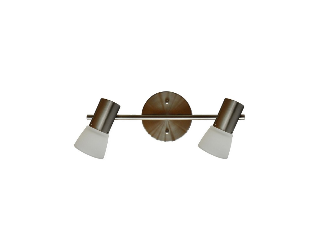 Whitfield Lighting-TP61-2SS-Gabriel - Two Light GU10 Base Track   Satin Steel Finish with Acid Wash Glass