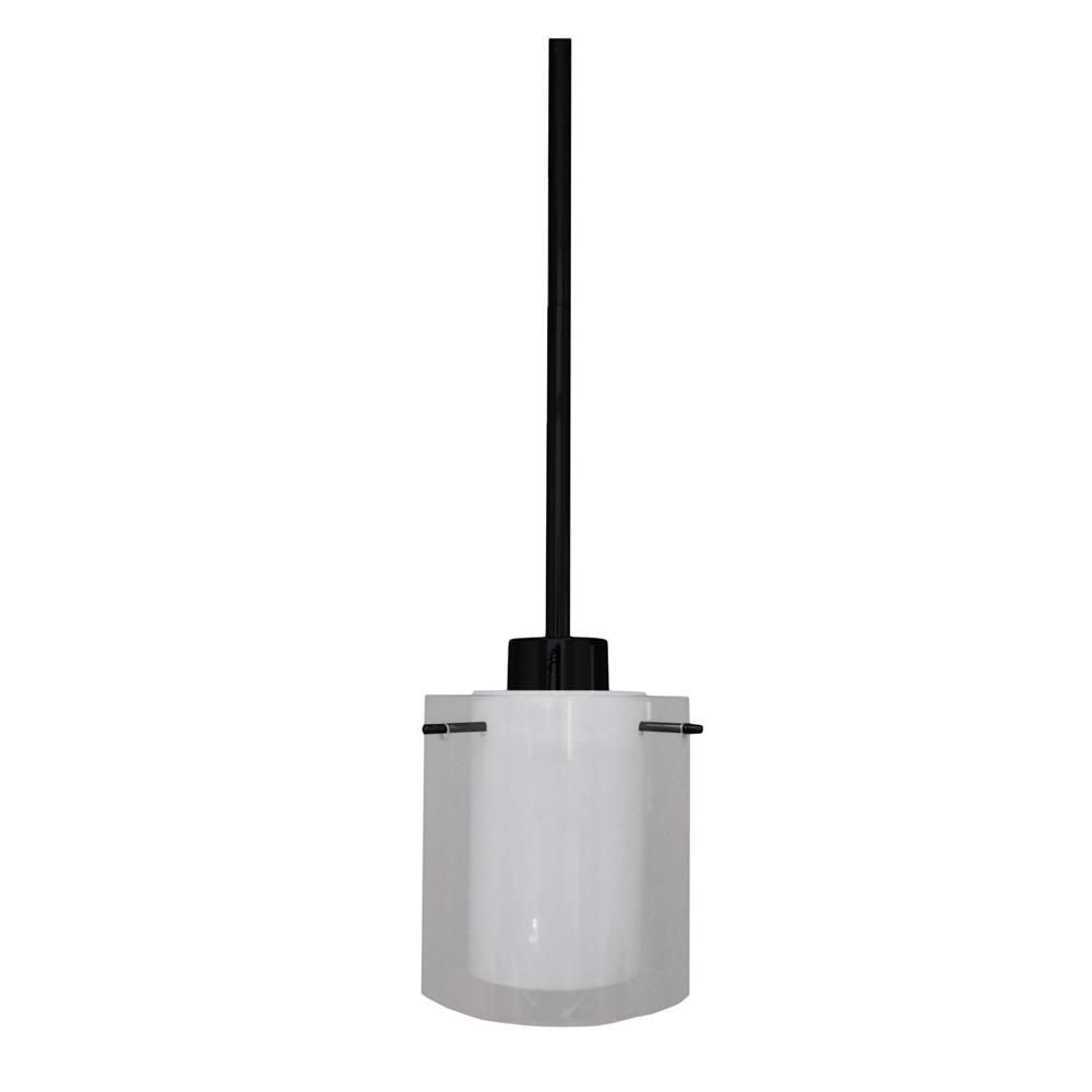 Whitfield Lighting-CH28055-6PBK-Dominic - One Light Pendant   Black Finish with Clear/Frosted Glass