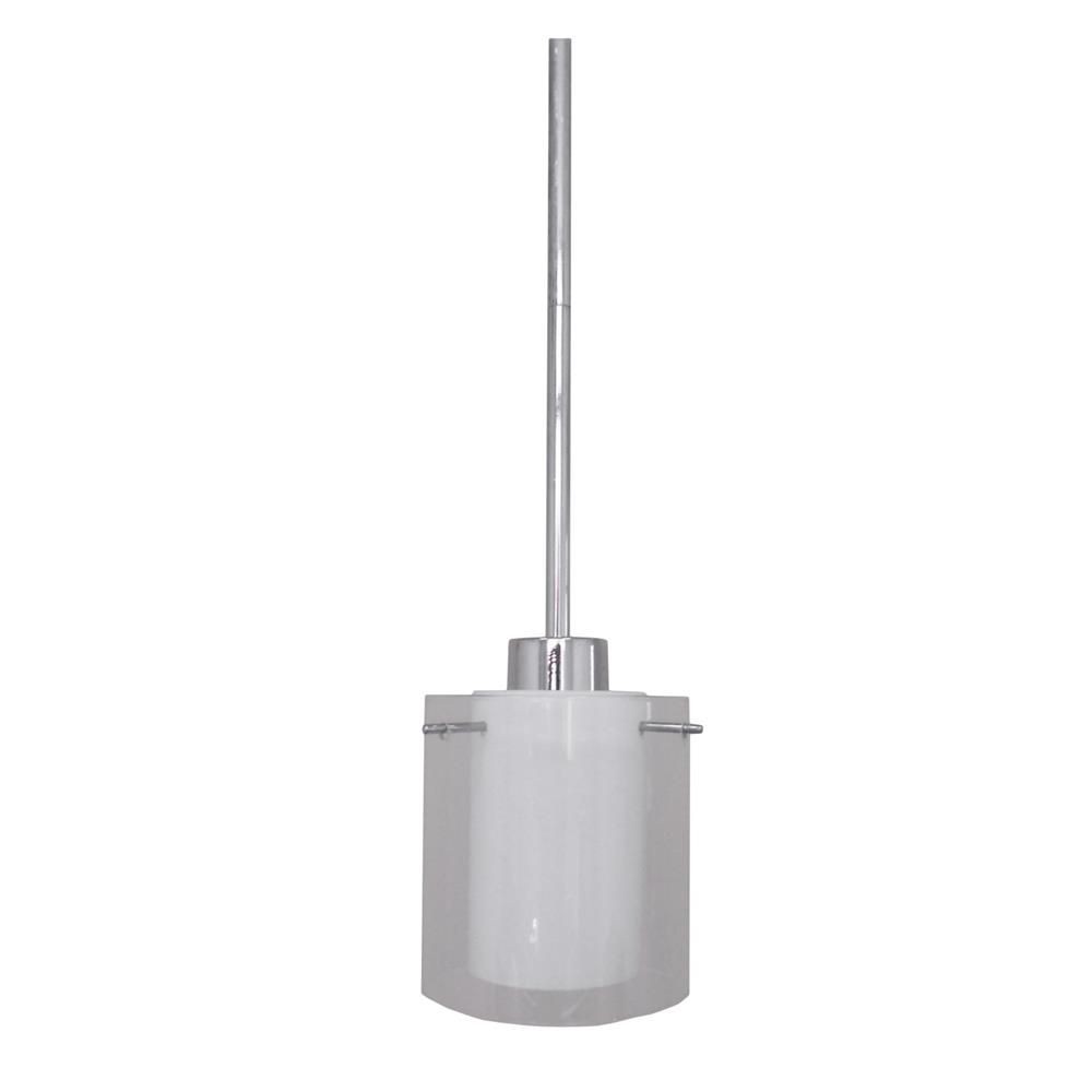 Whitfield Lighting-CH28055-6PCH-Dominic - One Light Pendant   Chrome Finish with White and Clear Glass