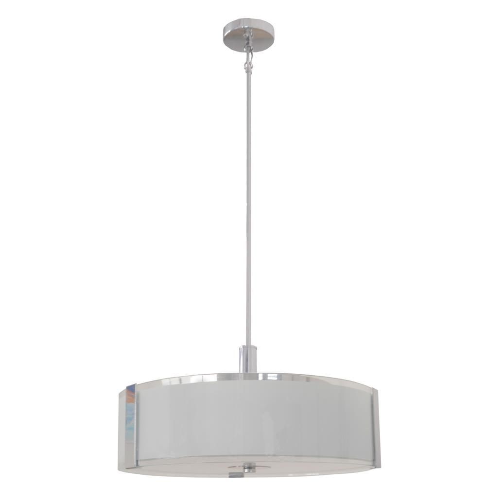 Whitfield Lighting-CH4029-20CH-Catherine - Three Light Chandelier   Chrome Finish with White and Clear Glass