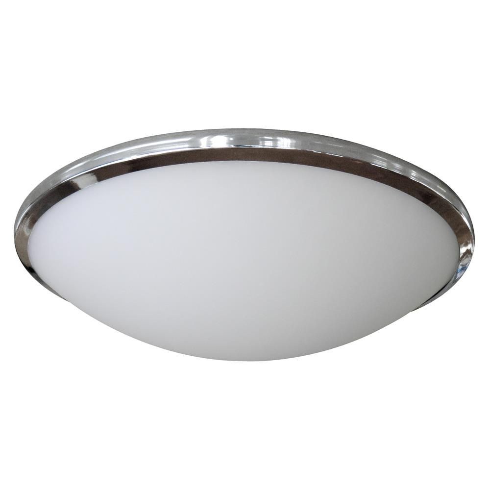 Whitfield Lighting-FM3200-12SS-Debbie - Two Light Flush Mount Satin Steel  Chrome Finish with Dove White Glass