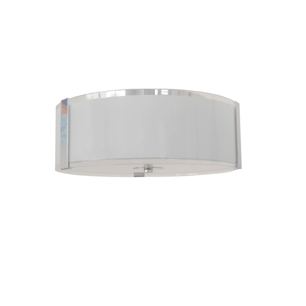 Whitfield Lighting-FM4029-14CH-Catherine - Two Light Flush Mount   Chrome Finish with White and Clear Glass