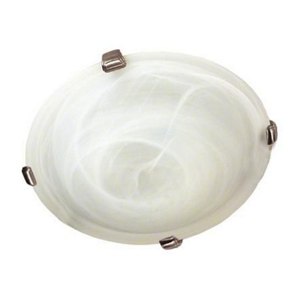 Whitfield Lighting-FM420SS-Lily - Four Light Flush Mount   Satin Steel Finish with Murano Glass