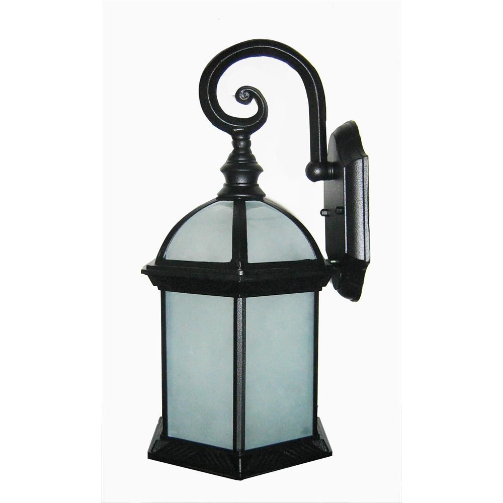 Whitfield Lighting-OWL84FR-BK-Tyler Seven-Inch One-Light Outdoor Light Black with Frosted Glass   Black Finish with Frosted Glass Glass