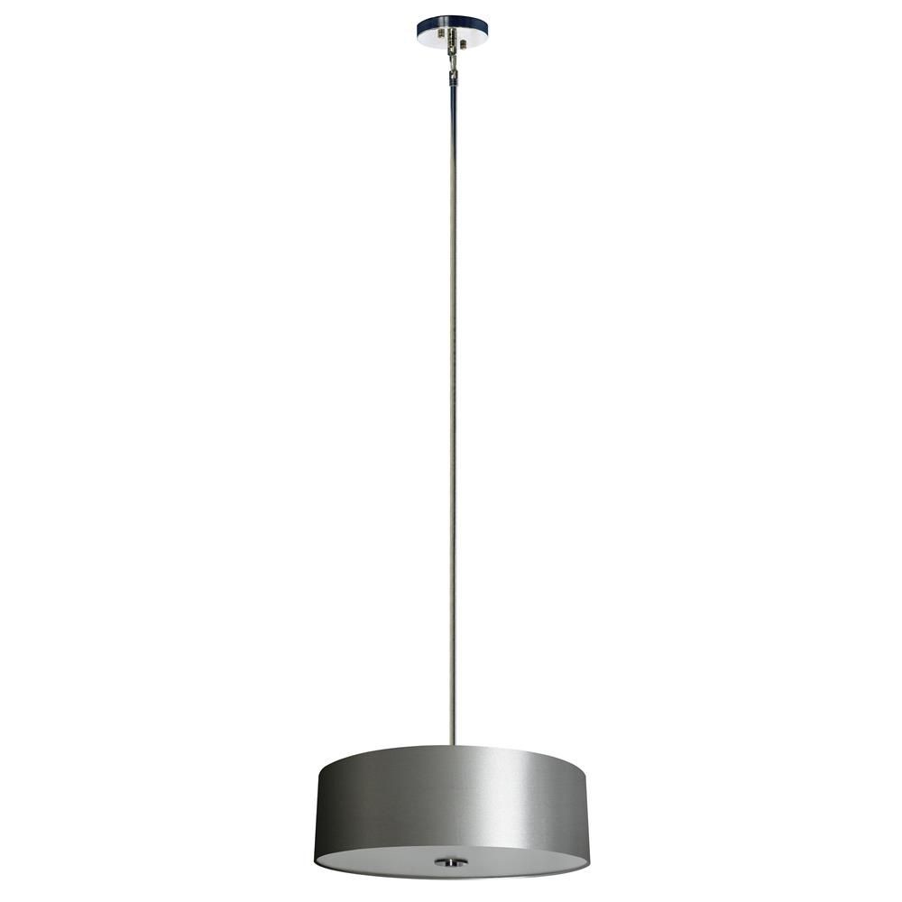 Whitfield Lighting-SH2207-GRYCH-Modena - Four Light Drum Chandelier   Chrome Finish with Grey Fabric Shade