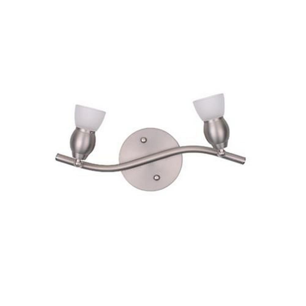 Whitfield Lighting-TP17-2BPT-Bently Fifteen-Inch Two-Light Track Light Brushed Pewter with White Glass   Brushed Pewter Finish with White Glass