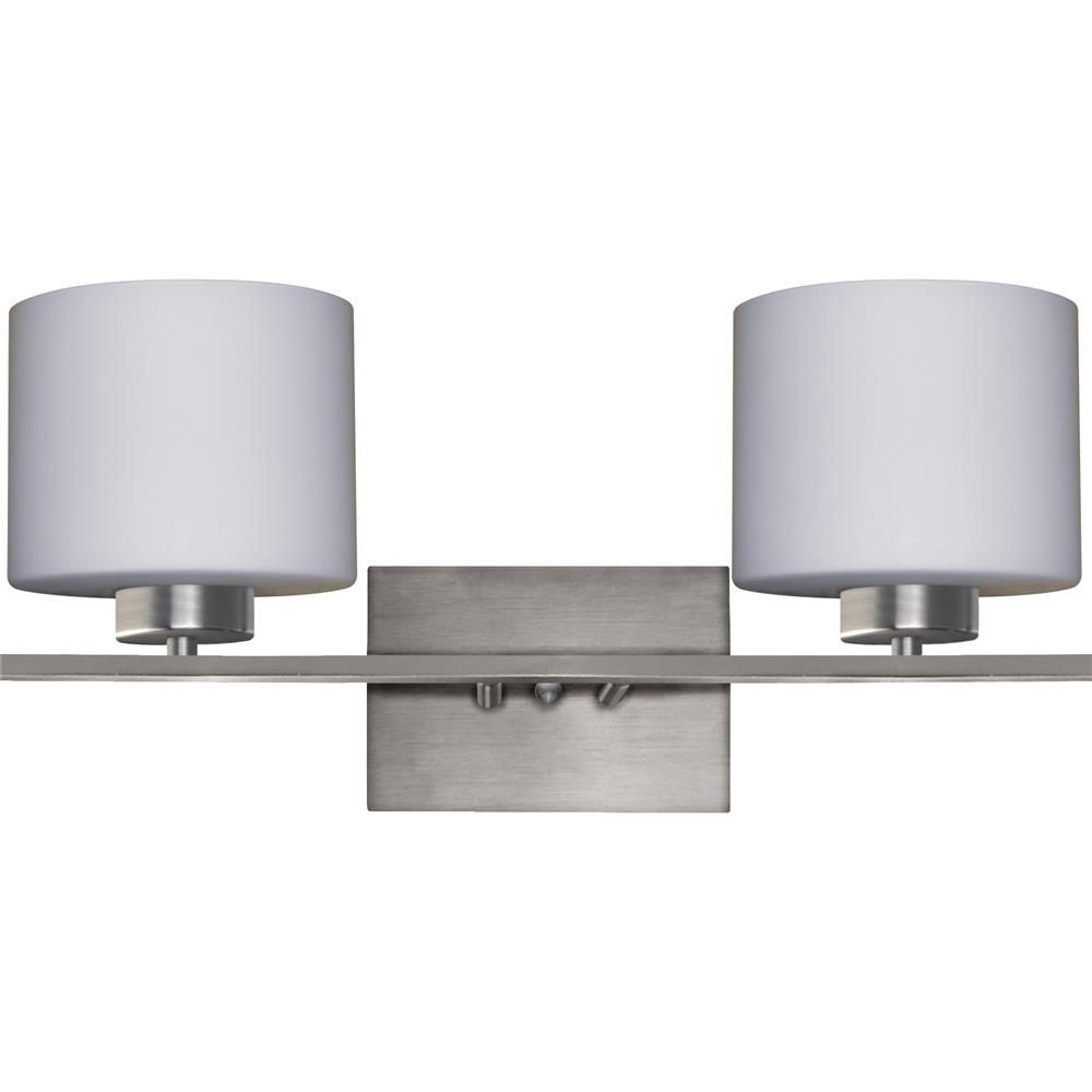 Whitfield Lighting-VL207-2SS-Jaelyn - Two Light Bath Bar   Satin Steel Finish with Dove White Glass