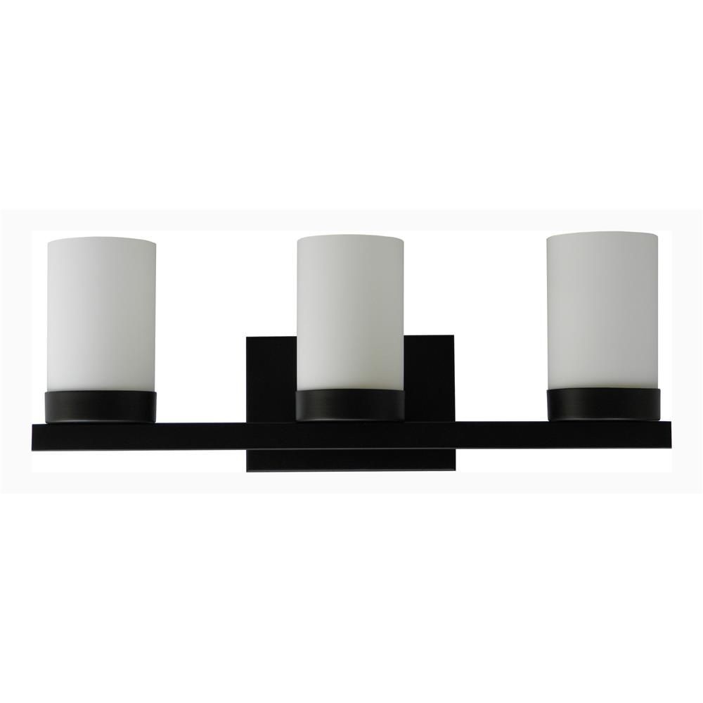 Whitfield Lighting-VL429-3EBZ-Harvey - Three Light Bath Vanity Ebony Bronze  Ebony Bronze Finish with White Glass