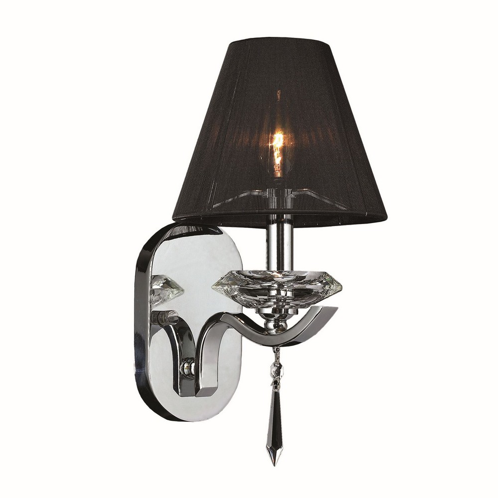 Worldwide Lighting-W23133C7-Gatsby - 7 Inch One Light Small Wall Sconce   Polished Chrome Finish with Clear Crystal