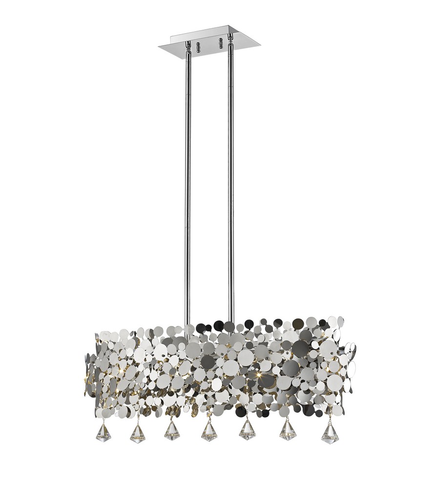 Z-Lite-1001-32CH-Monaco - 6 Light Pendant in Metropolitan Style - 12 Inches Wide by 10.63 Inches High   Chrome Finish