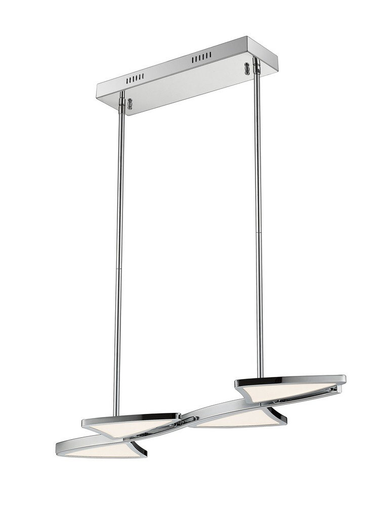 Z-Lite-1003-4CH-LED-Aeon - 40W 1 LED Island/Billiard in Fusion Style - 10.38 Inches Wide by 0.75 Inches High   Chrome Finish with White Glass