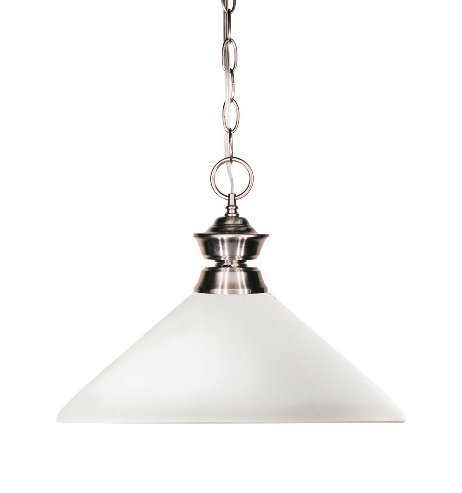 Z-Lite-100701BN-AMO14-Shark - 1 Light Pendant in Classical Style - 14 Inches Wide by 10 Inches High Brushed Nickel No Shade Brushed Nickel Finish with Brushed Nickel Metal Shade