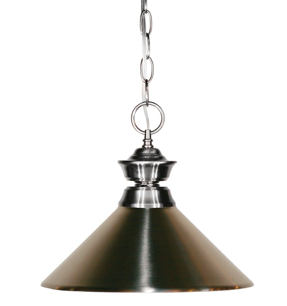 Z-Lite-100701BN-MBN-Shark - 1 Light Pendant in Classical Style - 14 Inches Wide by 10 Inches High Brushed Nickel Brushed Nickel Brushed Nickel Finish with Brushed Nickel Metal Shade