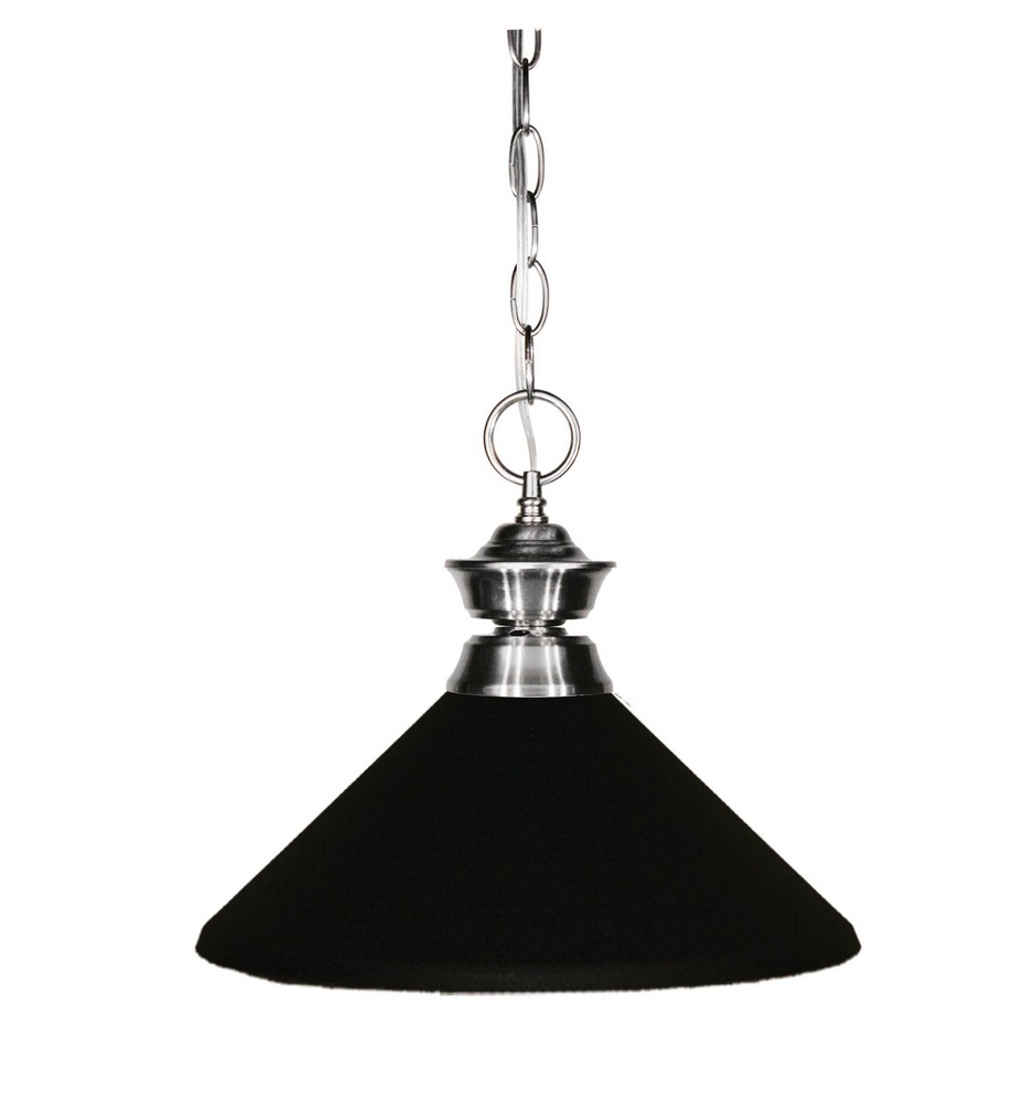 Z-Lite-100701BN-MMB-Shark - 1 Light Pendant in Classical Style - 14 Inches Wide by 10 Inches High Brushed Nickel Matte Black Brushed Nickel Finish with Brushed Nickel Metal Shade