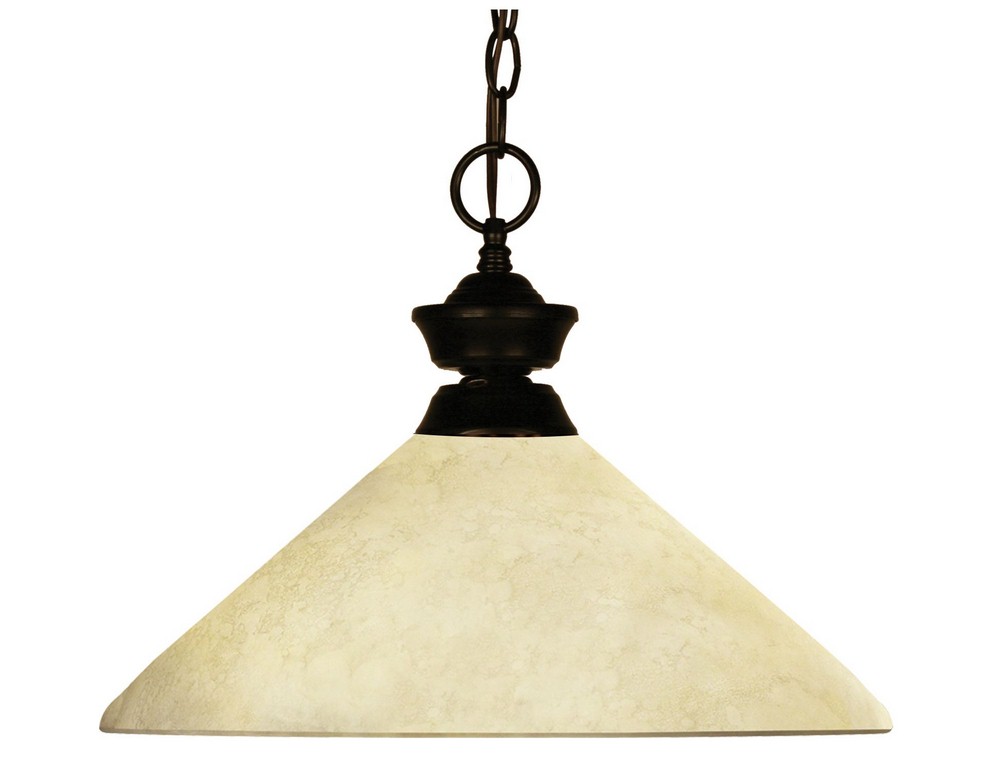 Z-Lite-100701BRZ-AGM14-Chance/Bourbon - 1 Light Pendant in Tiffany Style - 14 Inches Wide by 11 Inches High   Bronze Finish with Golden Mottle Glass