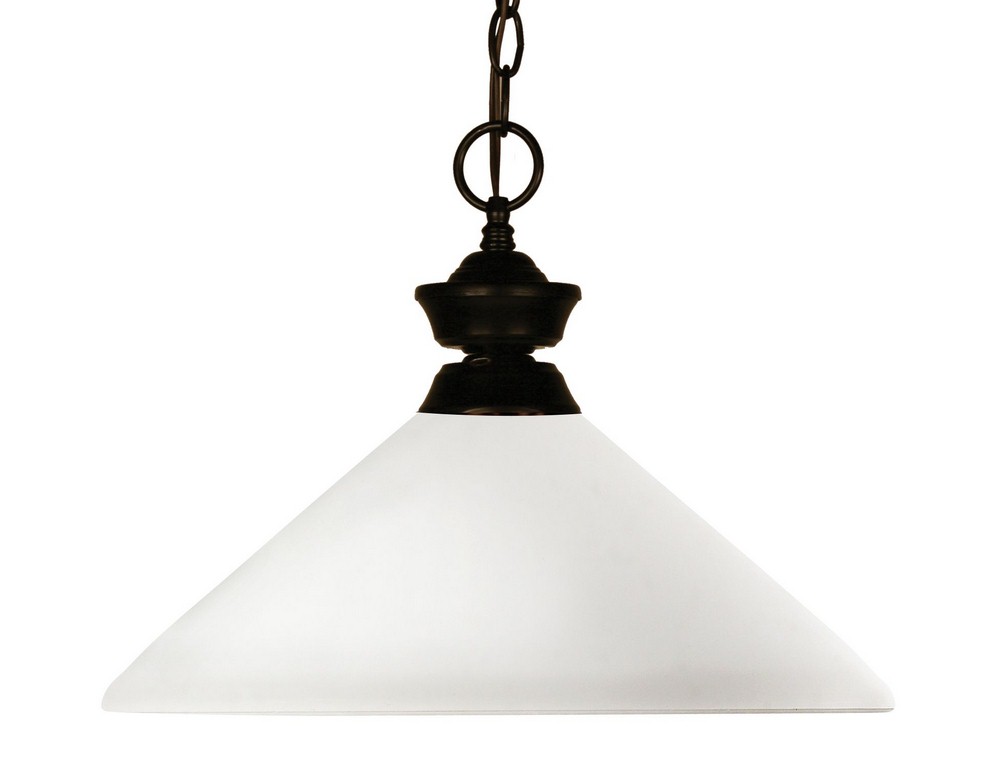 Z-Lite-100701BRZ-AMO14-Chance/Aztec - 1 Light Pendant in Classical Style - 14 Inches Wide by 11 Inches High   Bronze Finish with Matte Opal Glass