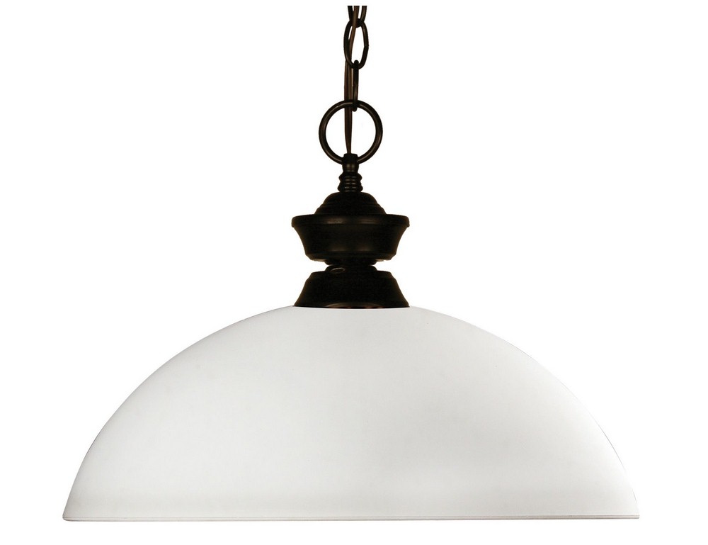 Z-Lite-100701BRZ-DMO14-Chance - 1 Light Pendant in Classical Style - 14 Inches Wide by 11 Inches High   Bronze Finish with Matte Opal Glass