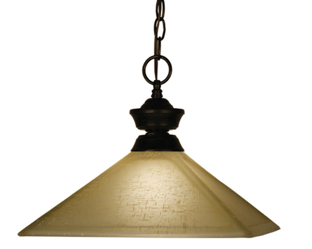 Z-Lite-100701BRZ-MGL13-Pendant Lights - 1 Light Pendant in Classical Style - 13 Inches Wide by 11 Inches High   Bronze Finish with Golden Linen Glass