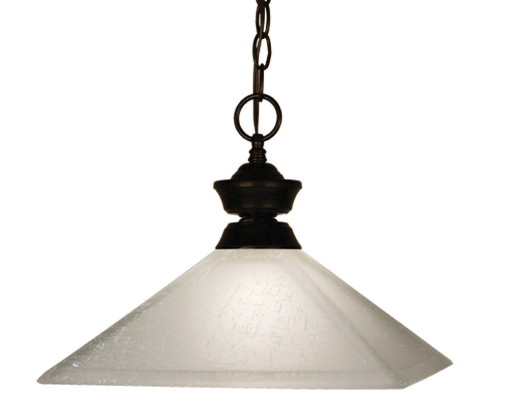Z-Lite-100701BRZ-MWL13-Pendant Lights - 1 Light Pendant in Classical Style - 13 Inches Wide by 11 Inches High   Bronze Finish with White Linen Glass